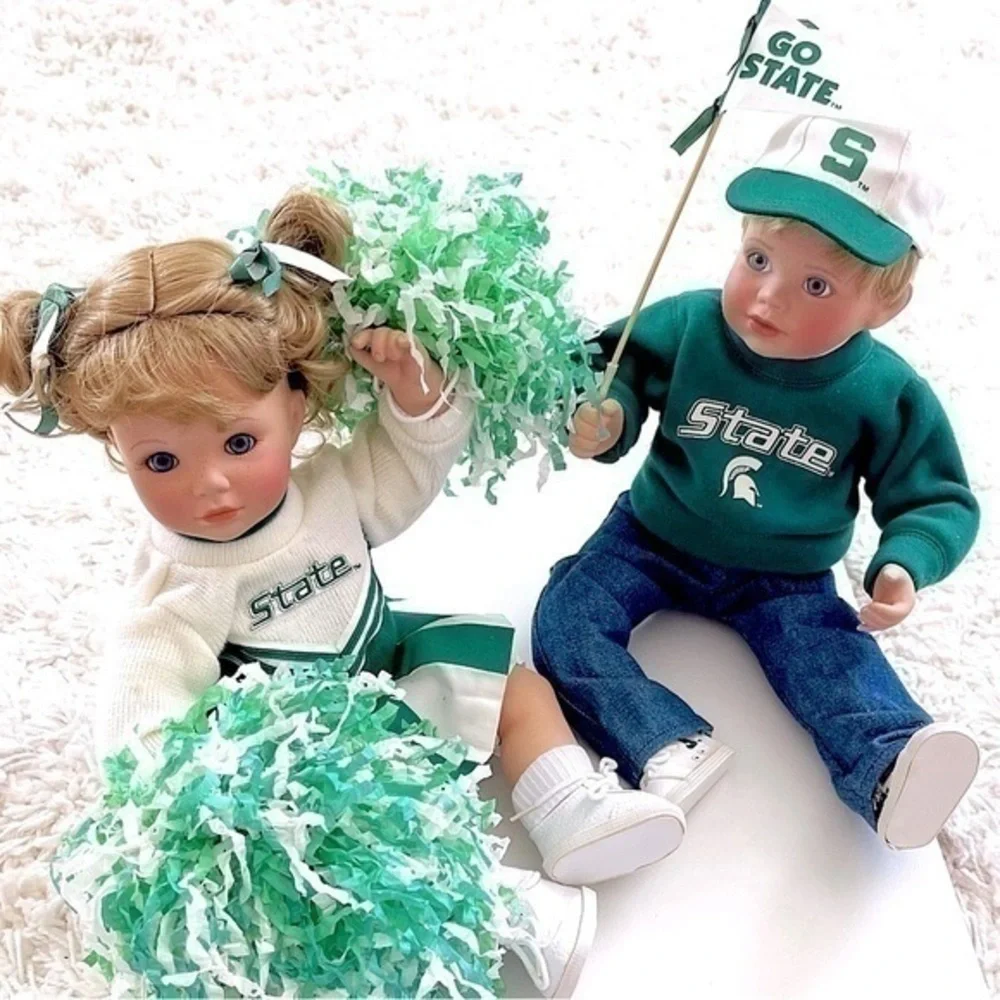 💚MSU💚Cheerleader Girl Porcelain Doll!